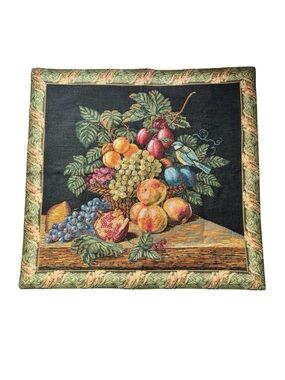 Ethan Allen Floral Fruit Wall Tapestry Hanging
